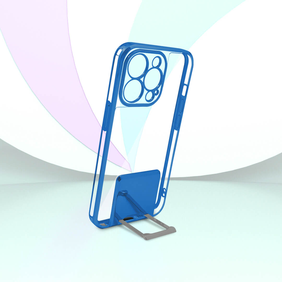 PhoneCases.Co.in-iPhone13/13 pro/13 pro max-Lucent Back Stand Color Plated Protective back Case/Cover