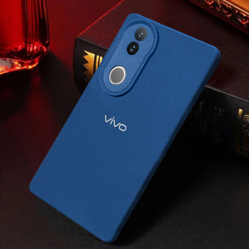 Vivo V50 5G Solid Color Leather Texture Matte Phone Back Case