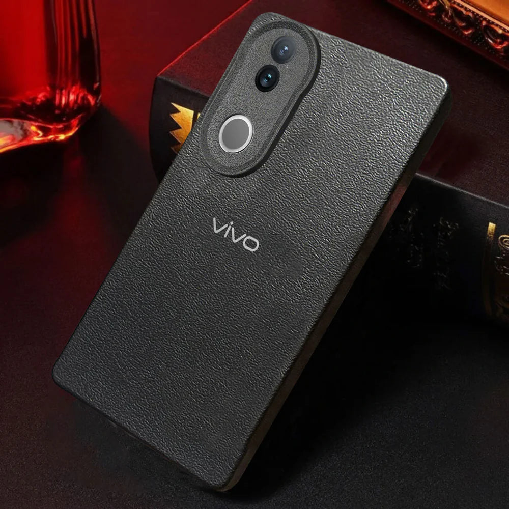 Vivo V50 5G Solid Color Leather Texture Matte Phone Back Case