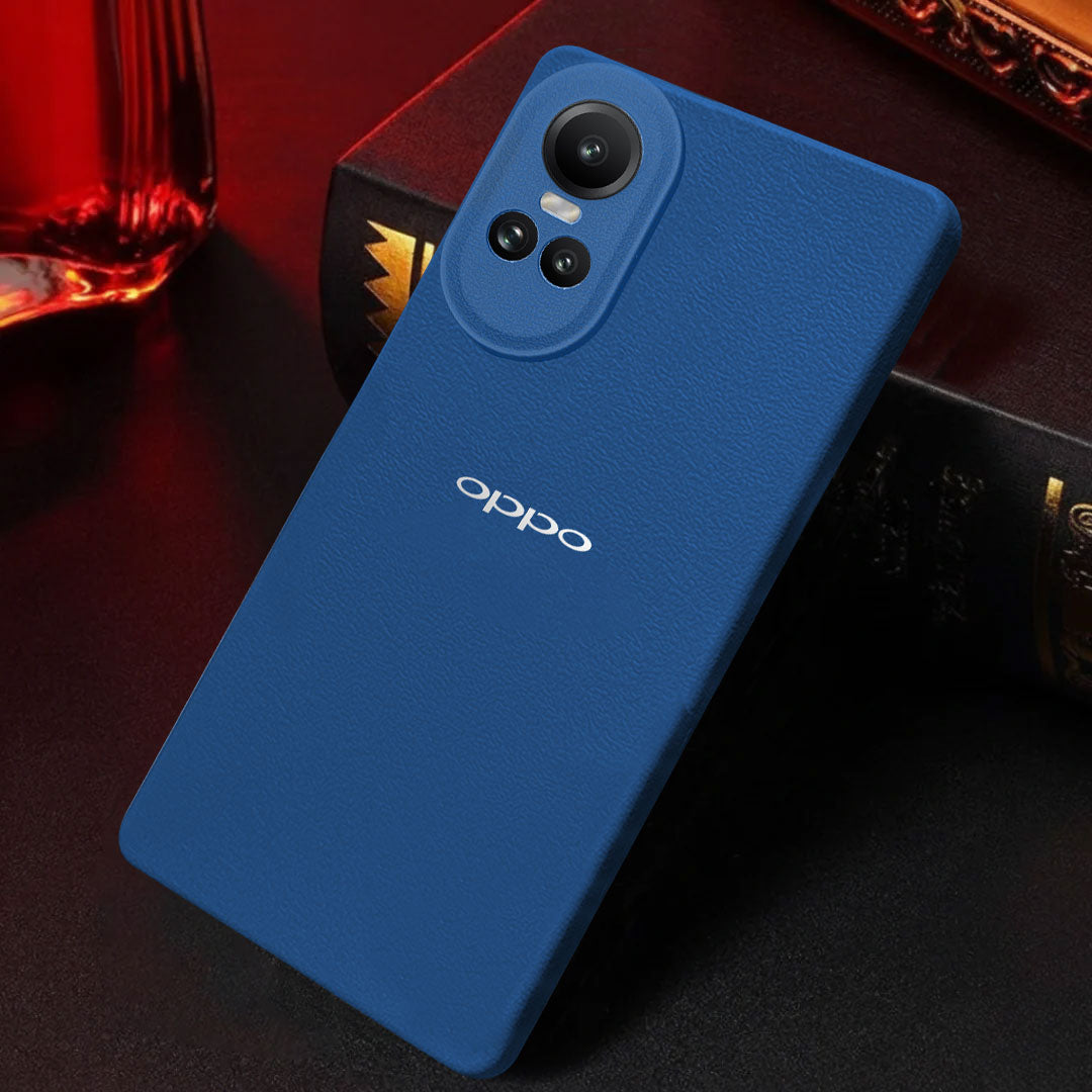 Oppo RENO 10 5G Solid Color Leather Texture Matte Phone Back Case