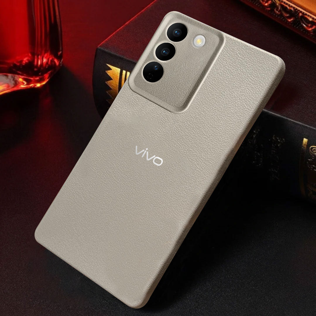 Vivo V27 5G Solid Color Leather Texture Matte Phone Back Case