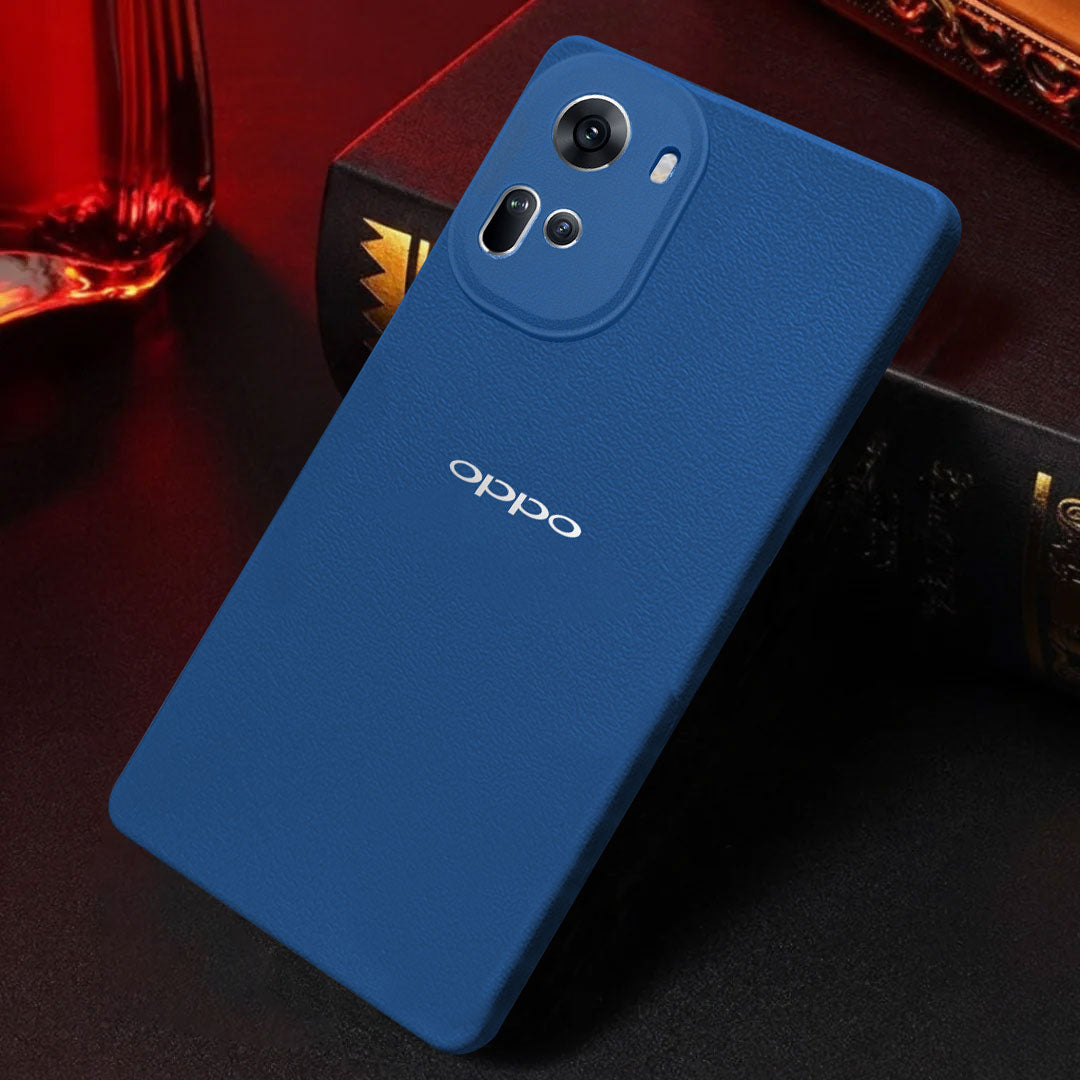 Oppo RENO 11 5G Solid Color Leather Texture Matte Phone Back Case