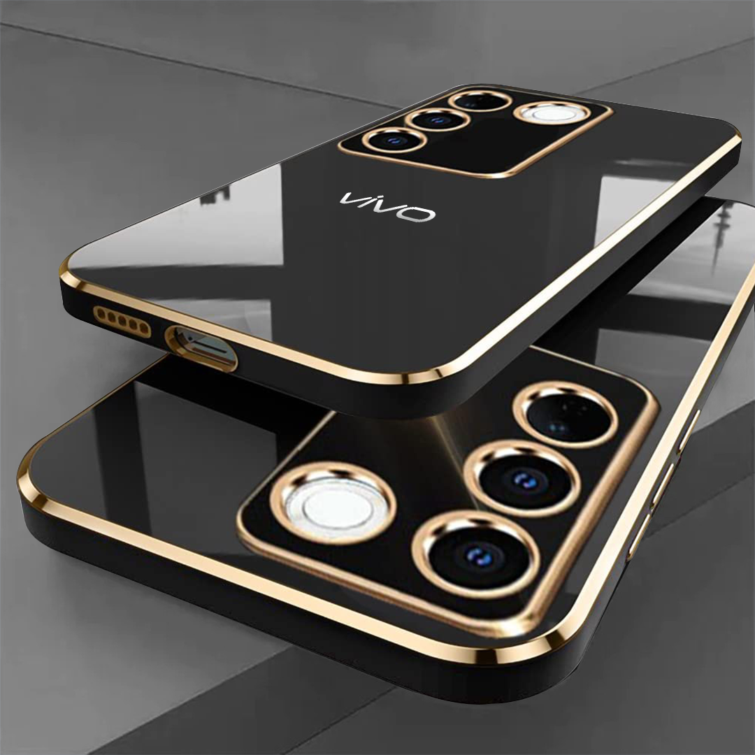 VIVO Y200E 5G ULTRA-SHINE GOLD ELECTROPLATED LUXURIOUS BACK CASE WITH CAMERA PROTECTION