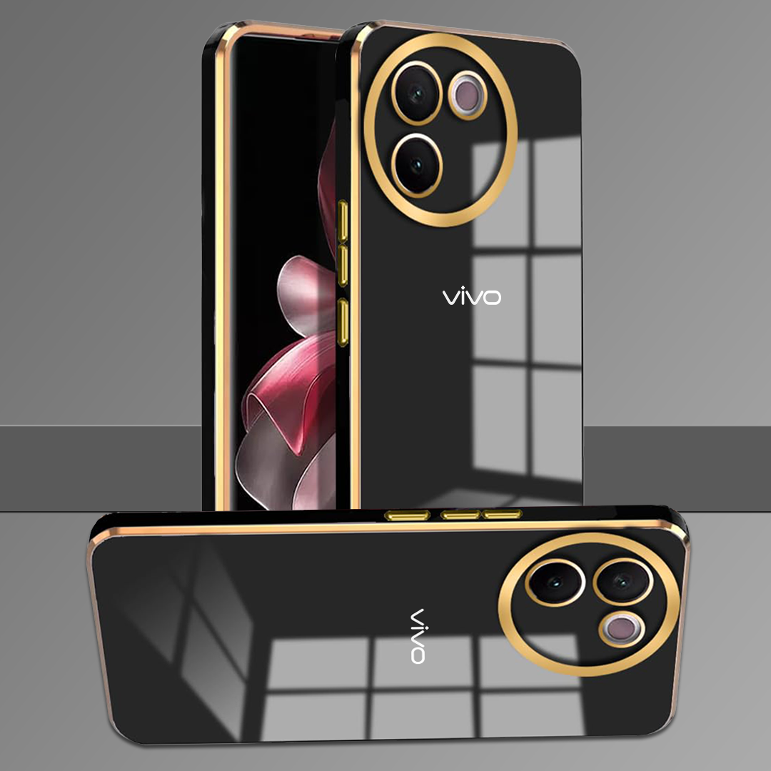 VIVO V30E 5G ULTRA-SHINE GOLD ELECTROPLATED LUXURIOUS BACK CASE WITH CAMERA PROTECTION