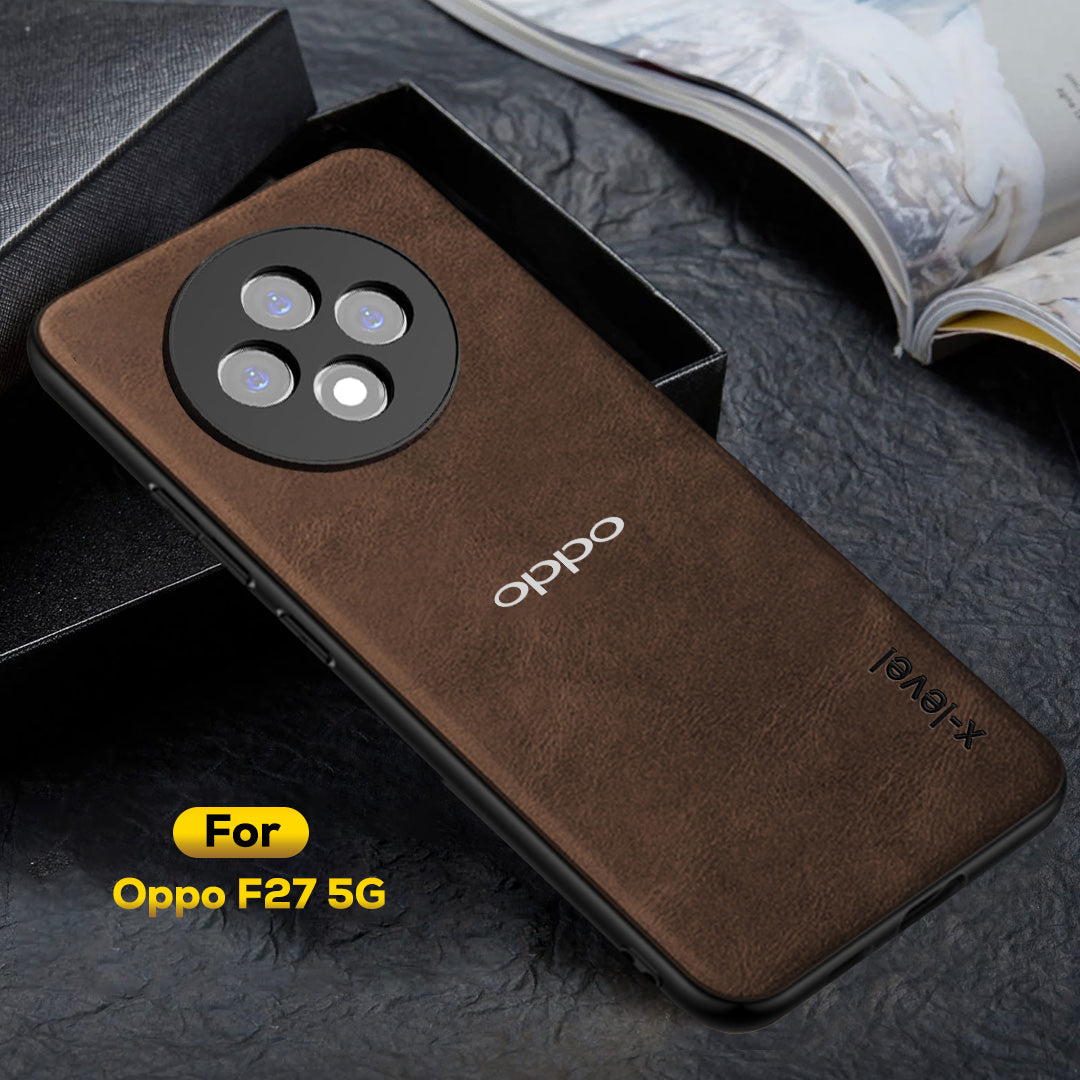 OPPO F27 5G Business Style PU LEATHER PROTECTIVE BACK CASE WITH CAMERA PROTECTION