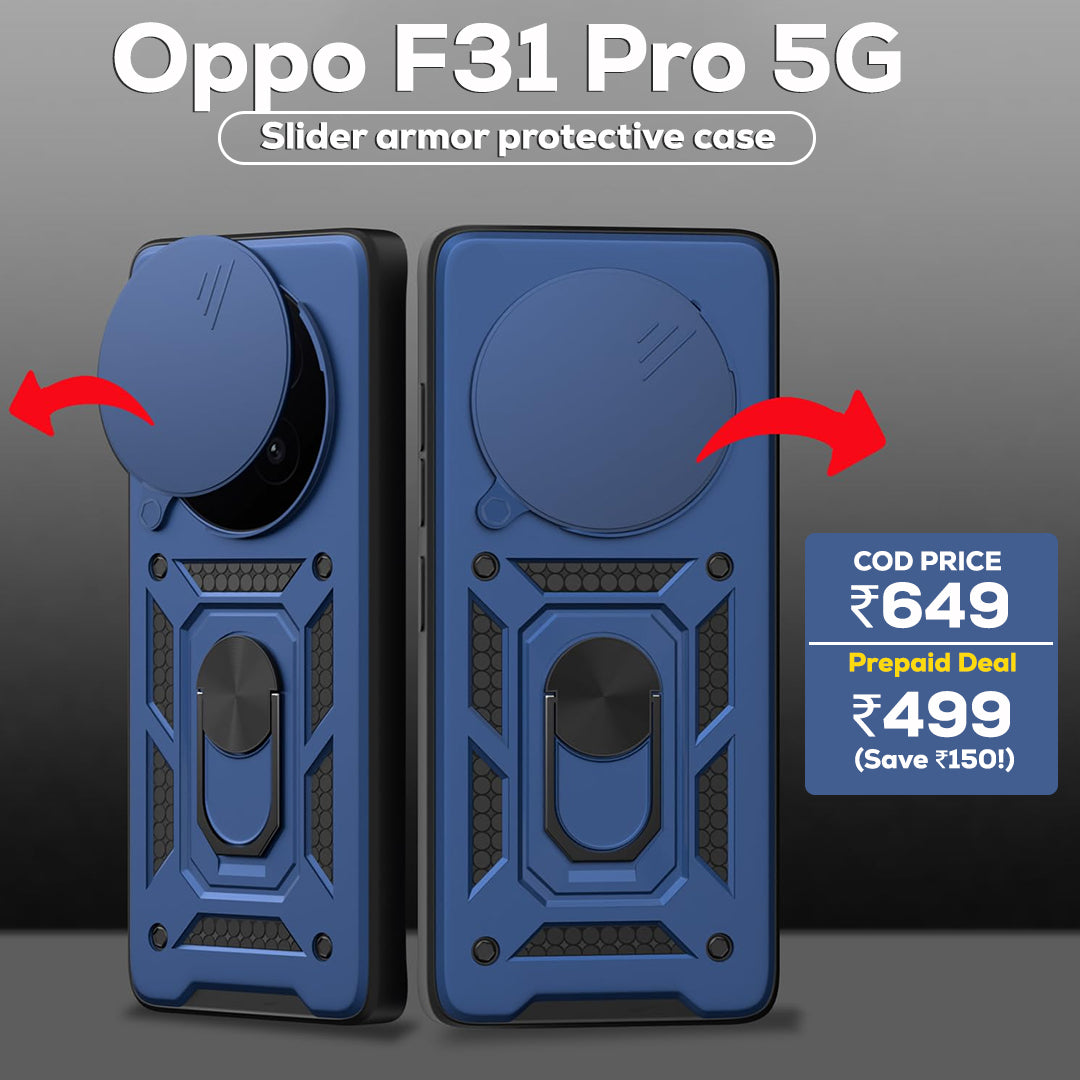 Oppo F31 PRO 5G Armor Military-grade Case With Sliding Camera Cover & 360 Kickstand