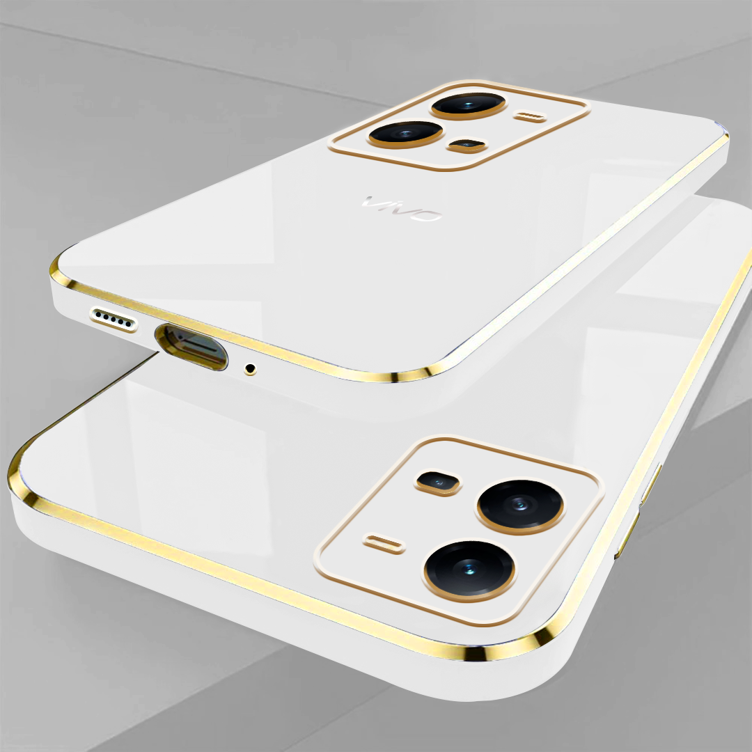 VIVO V25 5G ULTRA-SHINE GOLD ELECTROPLATED LUXURIOUS BACK CASE WITH CAMERA PROTECTION
