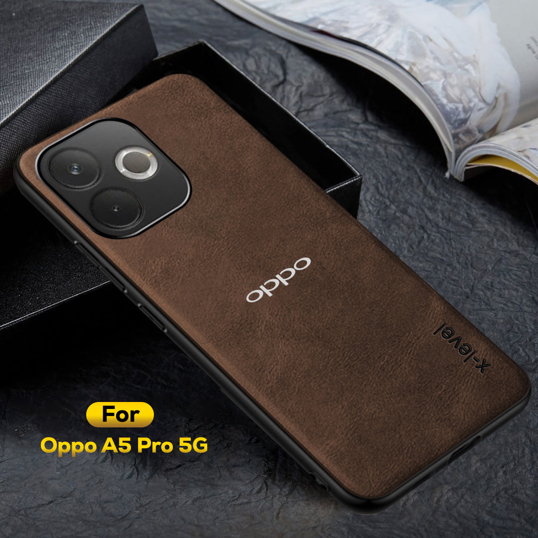 OPPO A5 PRO 5G Business Style PU LEATHER PROTECTIVE BACK CASE WITH CAMERA PROTECTION