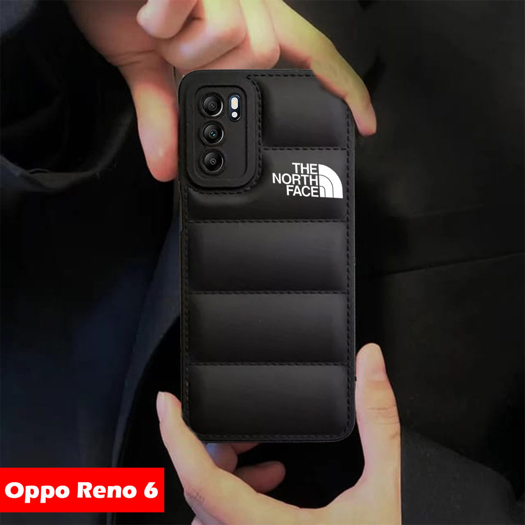 Reno 6 5G The North Face Puffer Edition Black Bumper Back Case