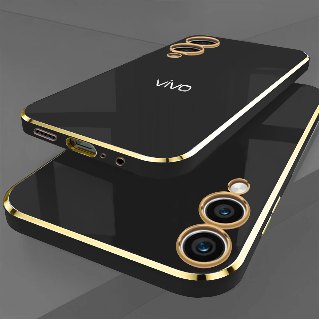 VIVO Y28 5G ULTRA-SHINE GOLD ELECTROPLATED LUXURIOUS BACK CASE WITH CAMERA PROTECTION