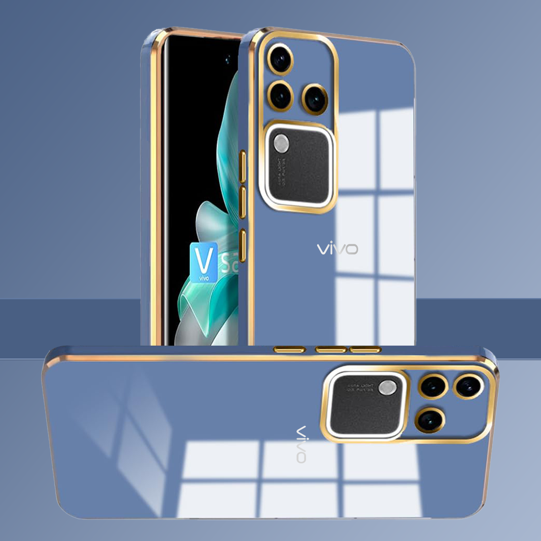 VIVO V30 5G ULTRA-SHINE GOLD ELECTROPLATED LUXURIOUS BACK CASE WITH CAMERA PROTECTION