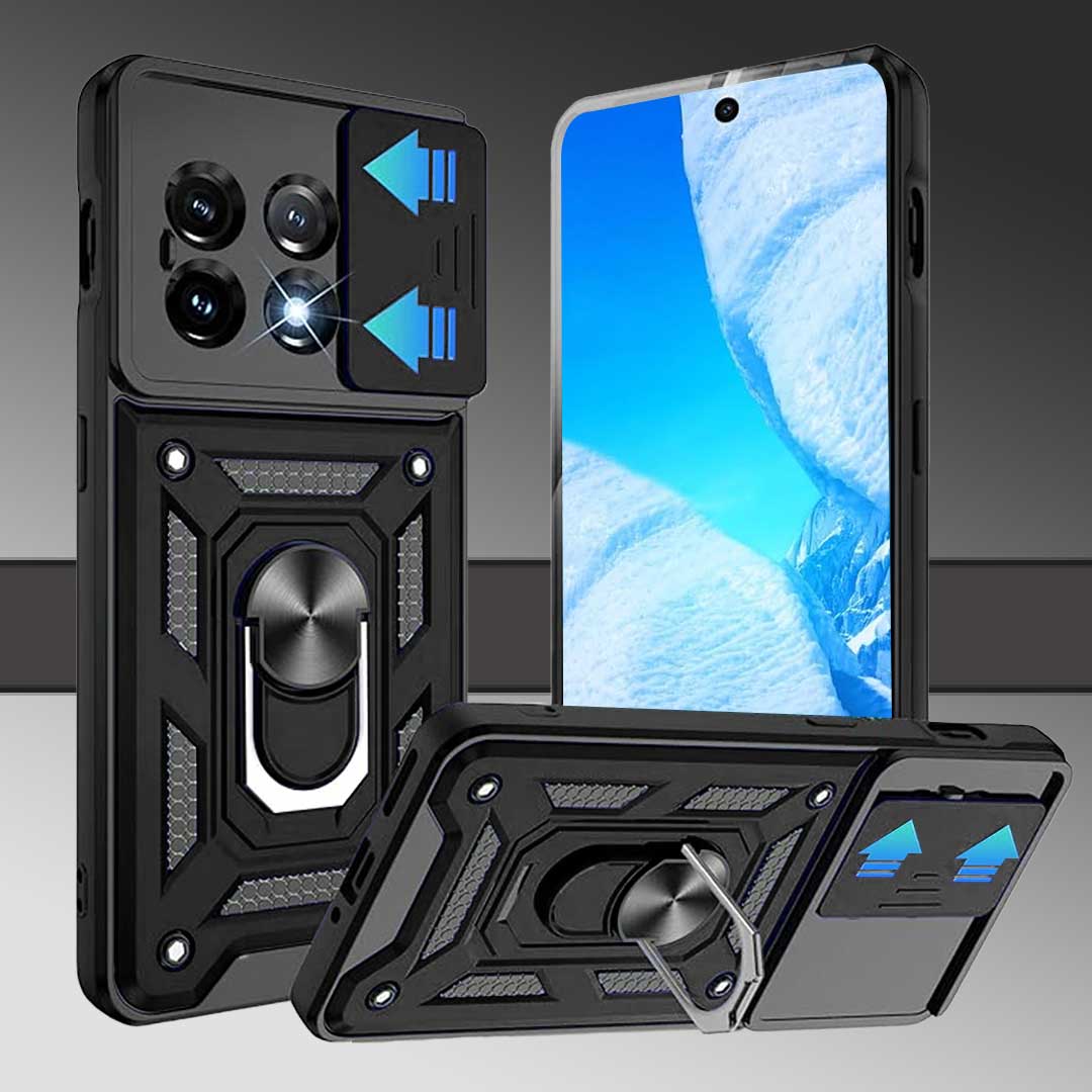 Vivo Y58 5G Armor Military-grade Case With Sliding Camera Cover & 360 Kickstand