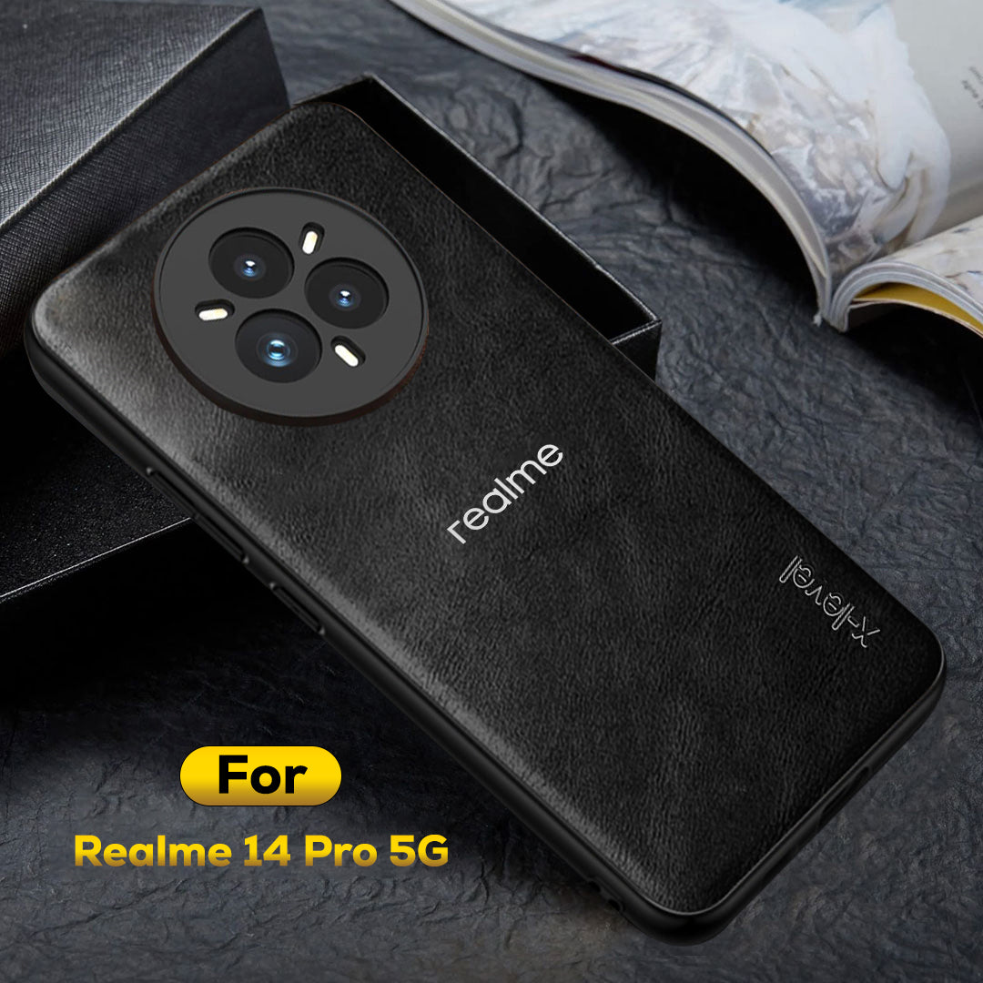 REALME 14 PRO 5G Business Style PU LEATHER PROTECTIVE BACK CASE WITH CAMERA PROTECTION