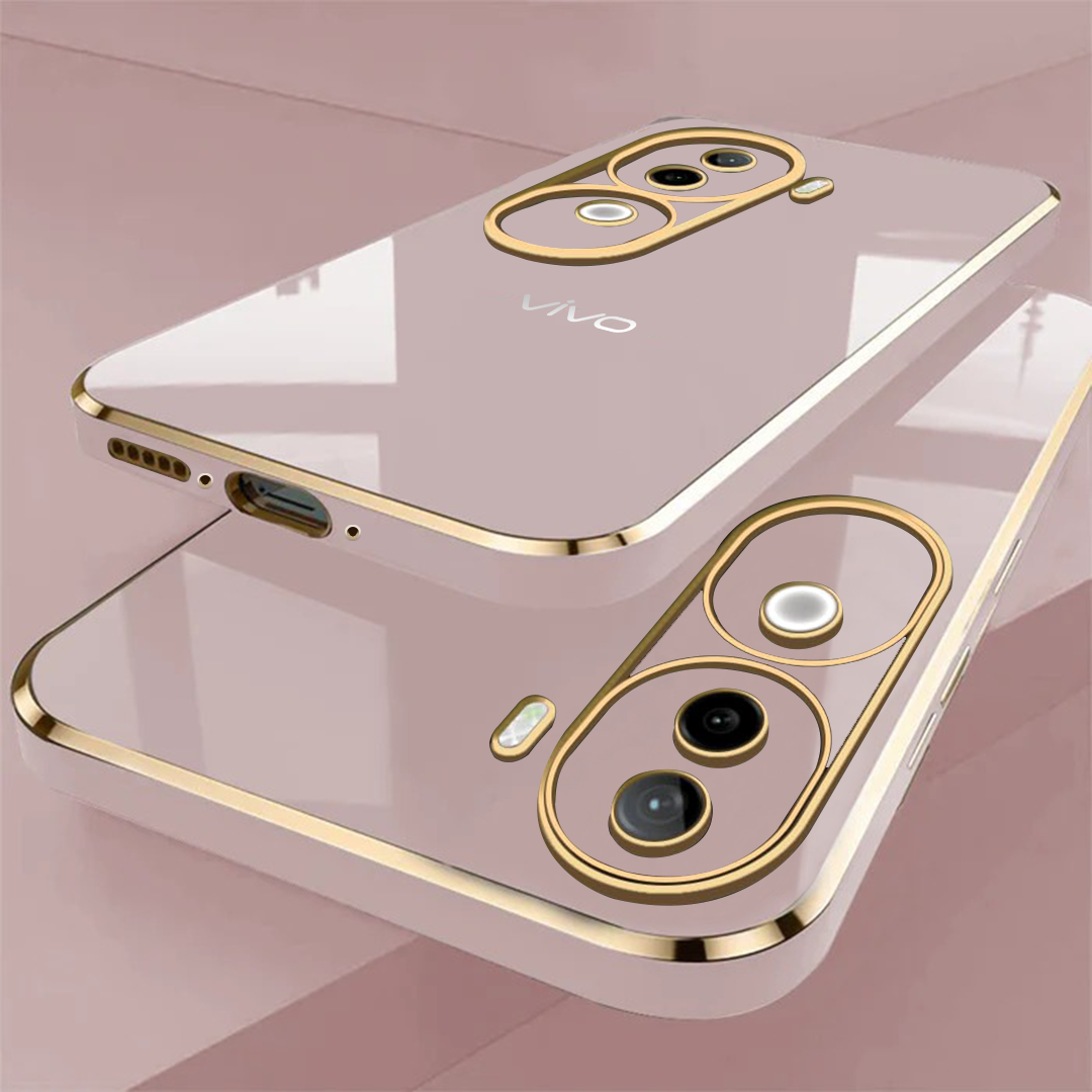 VIVO V40/V40 PRO/V40E 5G GOLD ELECTROPLATED LUXURIOUS BACK CASE WITH CAMERA PROTECTION
