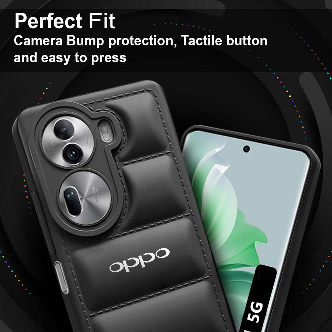OPPO Reno 11 5G The North Face Puffer Edition Black Bumper Back Case