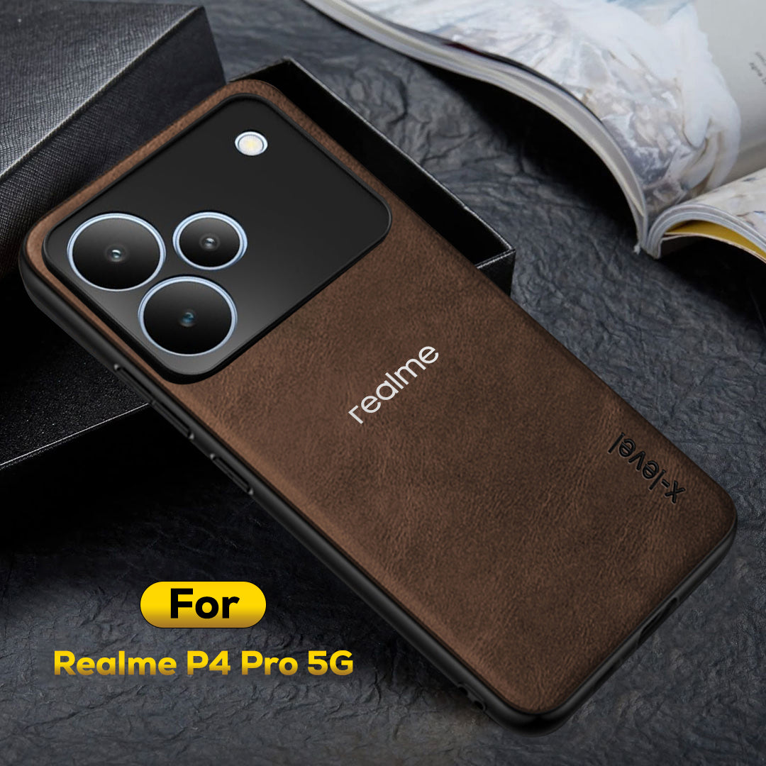 REALME P4 PRO 5G Business Style PU LEATHER PROTECTIVE BACK CASE WITH CAMERA PROTECTION