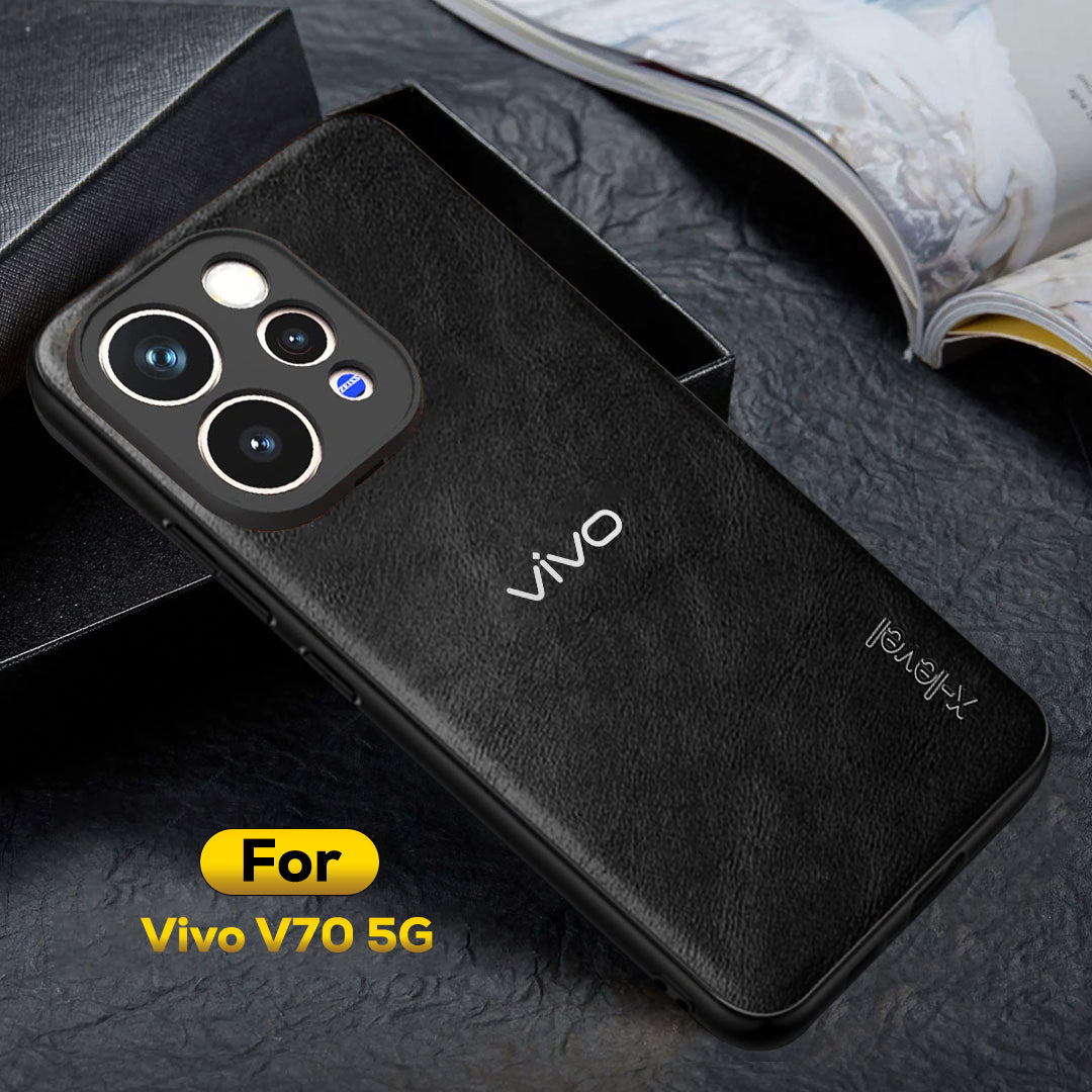 VIVO V70 5G Business Style PU LEATHER PROTECTIVE BACK CASE WITH CAMERA PROTECTION