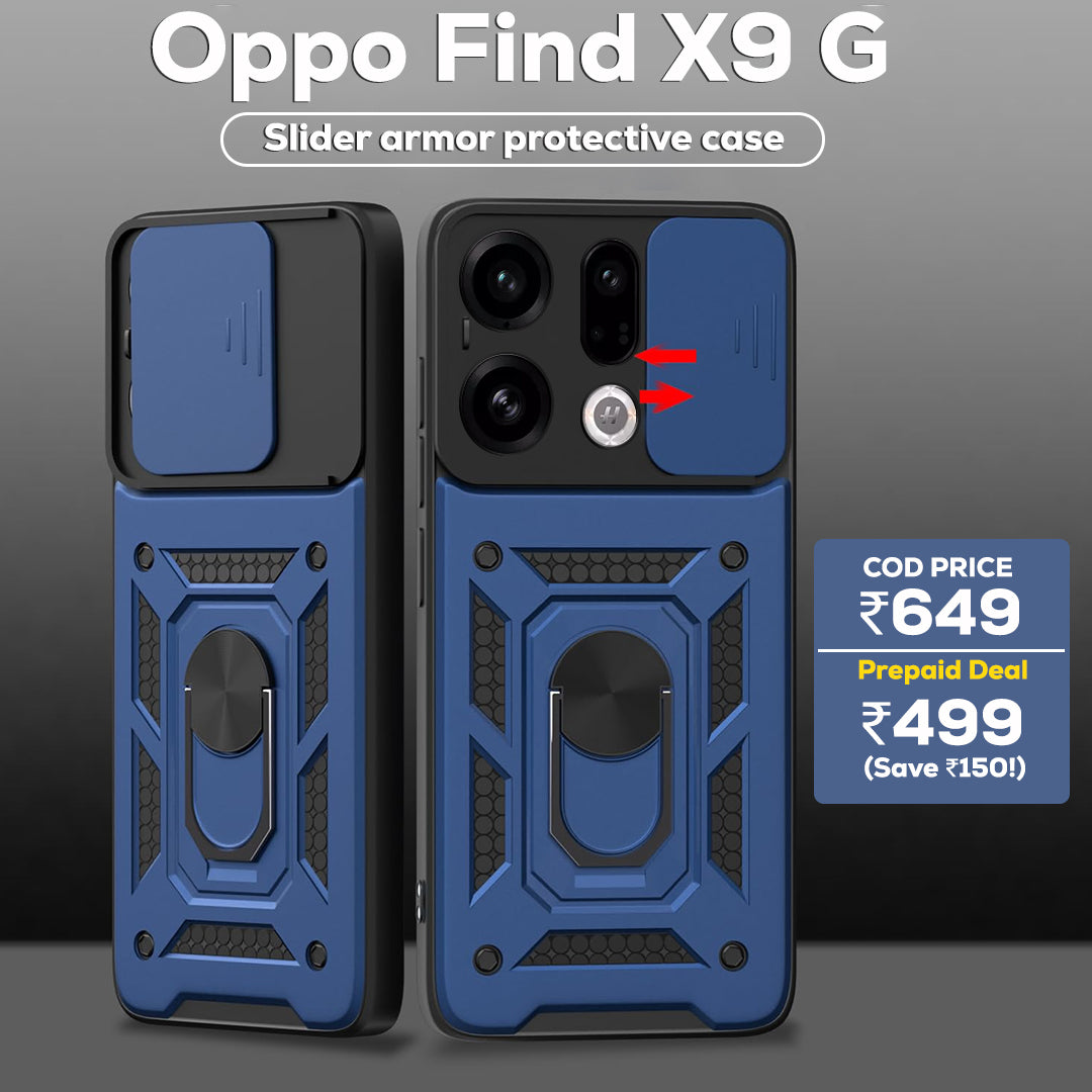 OPPO Find X9 5G Armor Military-grade Case With Sliding Camera Cover & 360 Kickstand