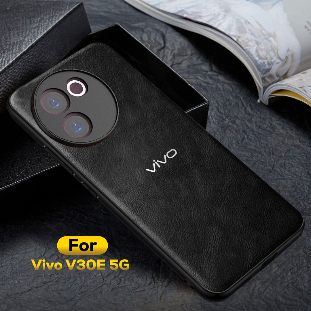 VIVO V30e 5G Business Style PU LEATHER PROTECTIVE BACK CASE WITH CAMERA PROTECTION