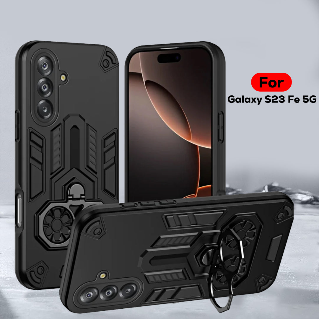 Samsung Galaxy S23fe 5G Armor knight Series Camera Protection 2 in 1 Shockproof Phone Cover with Kickstand
