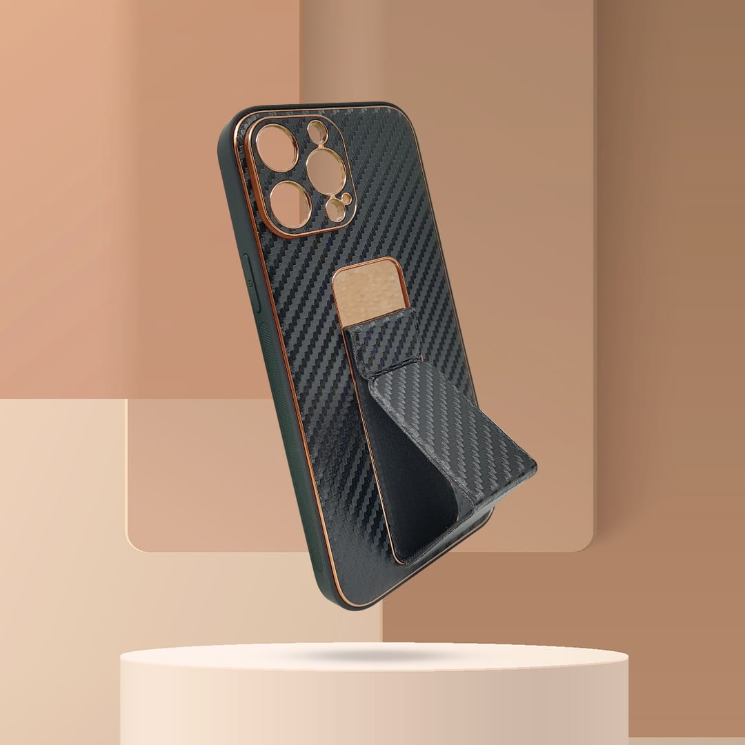 PhoneCases.Co.in- iPhone13/iPhone13 pro/iPhone 13 pro-max Carbon Leather with Back Stand case