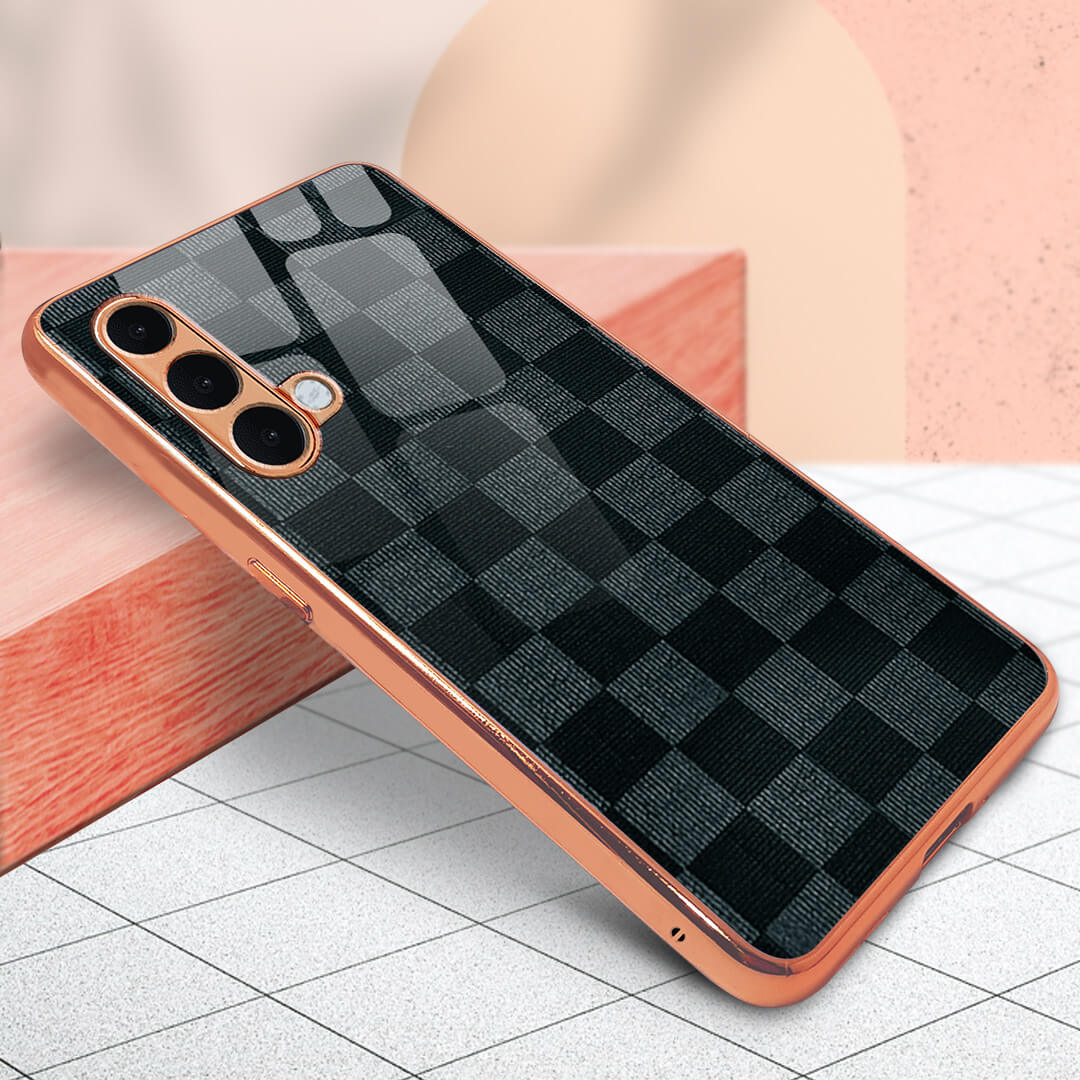 PhoneCases.Co.in Oneplus Nord CE 5G Royal Check Pattern Shielding Glass Case/Cover