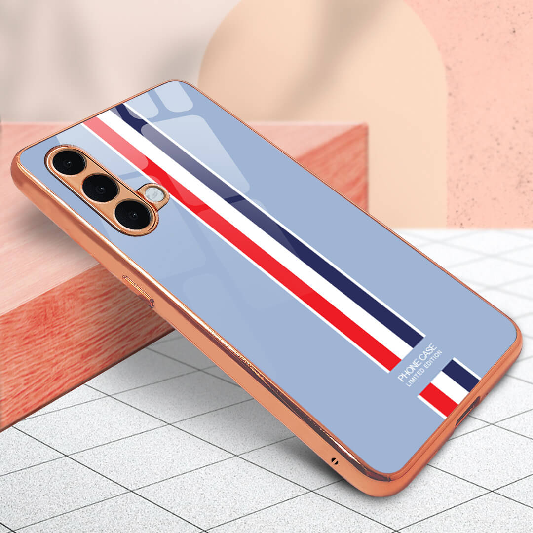 Oneplus Nord CE 5G Designer Strips Protective Glass Back Cover/Case(Grey)