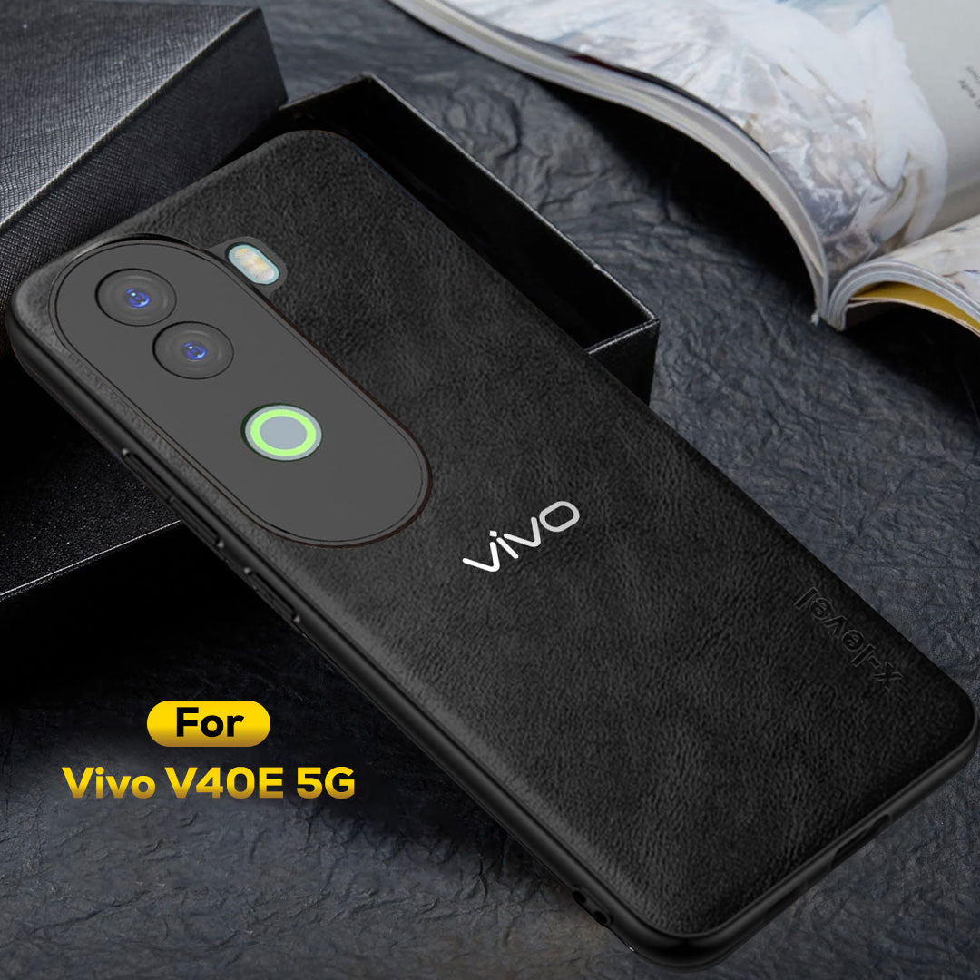 VIVO V40e 5G Business Style PU LEATHER PROTECTIVE BACK CASE WITH CAMERA PROTECTION