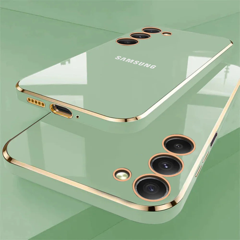 GALAXY S23 5G ULTRA-SHINE GOLD ELECTROPLATED LUXURIOUS BACK CASE WITH CAMERA PROTECTION