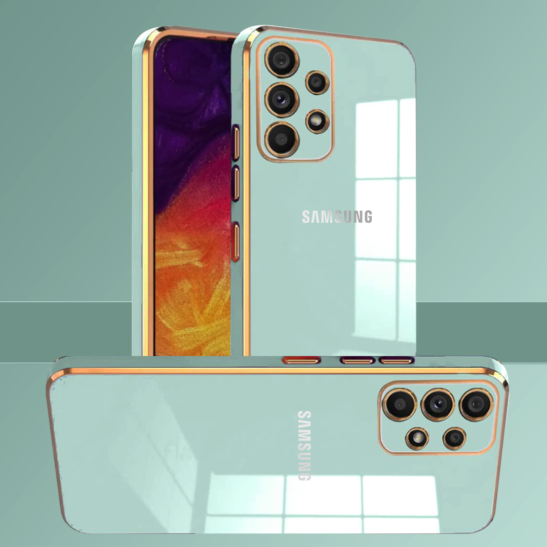 GALAXY A23 ULTRA-SHINE GOLD ELECTROPLATED LUXURIOUS BACK CASE WITH CAMERA PROTECTION