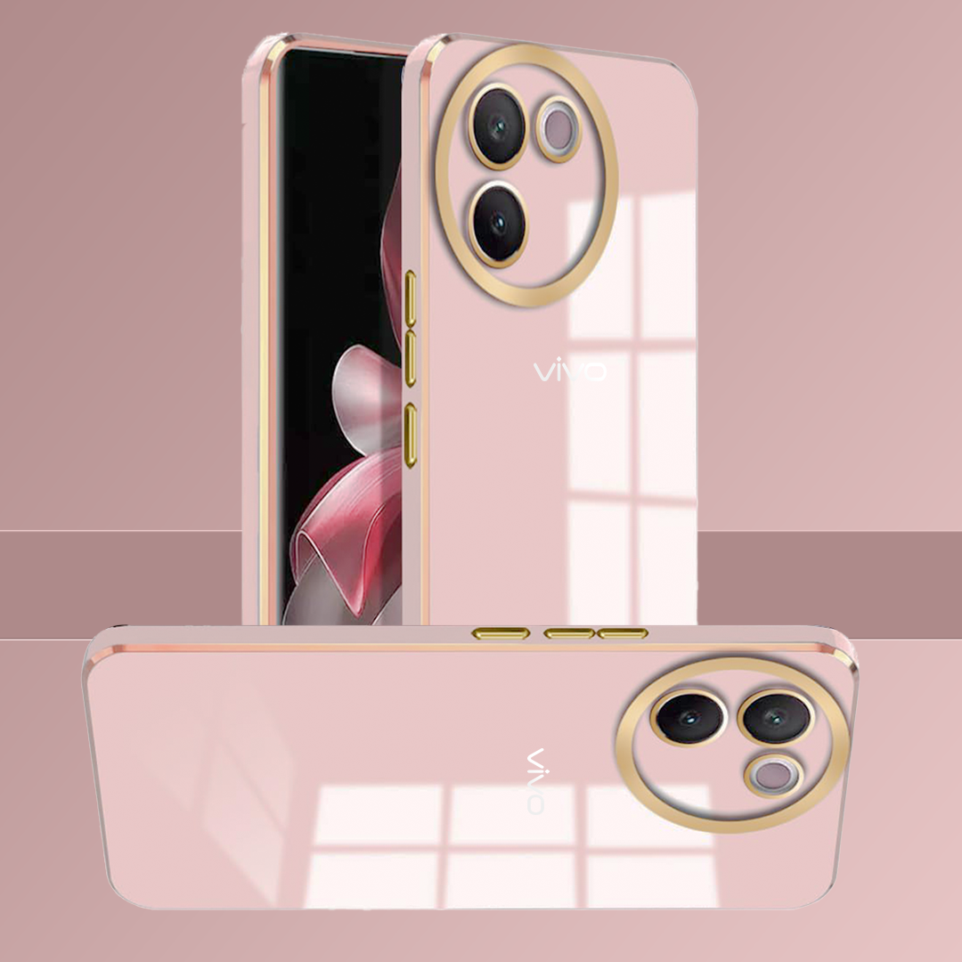 VIVO V30E 5G ULTRA-SHINE GOLD ELECTROPLATED LUXURIOUS BACK CASE WITH CAMERA PROTECTION