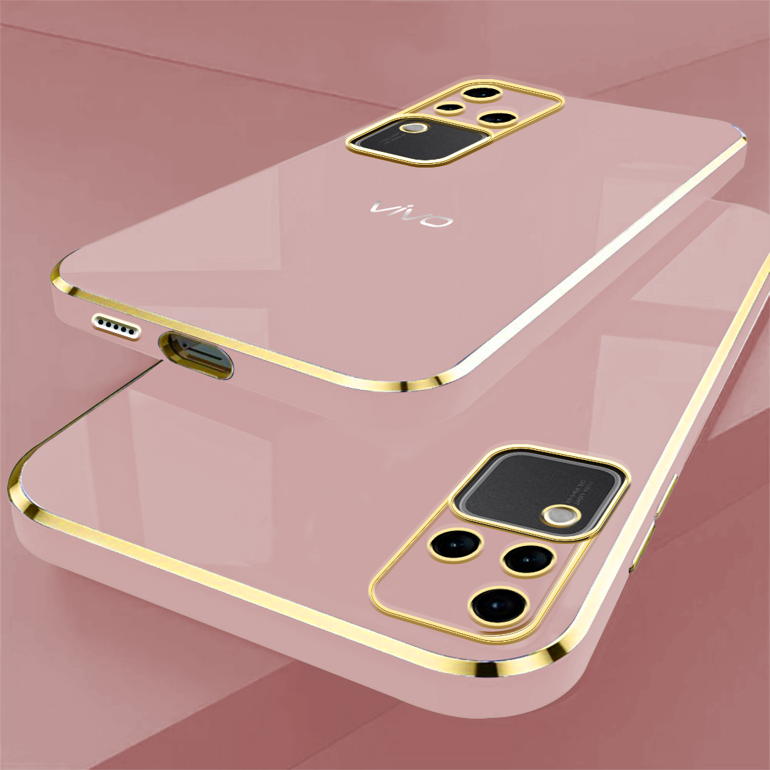 VIVO V30 PRO 5G ULTRA-SHINE GOLD ELECTROPLATED LUXURIOUS BACK CASE WITH CAMERA PROTECTION