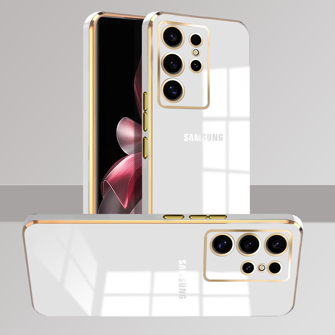 GALAXY S23 ULTRA 5G ULTRA-SHINE GOLD ELECTROPLATED LUXURIOUS BACK CASE WITH CAMERA PROTECTION