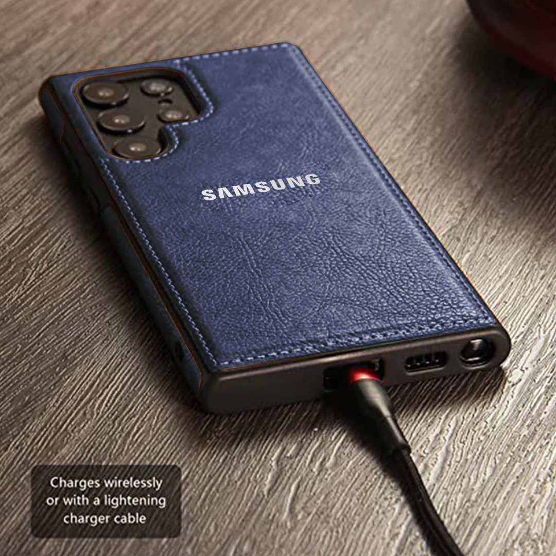 Galaxy S23 ULTRA 5G Drop Protection | Raised Camera Edges Protective Back Leather Case