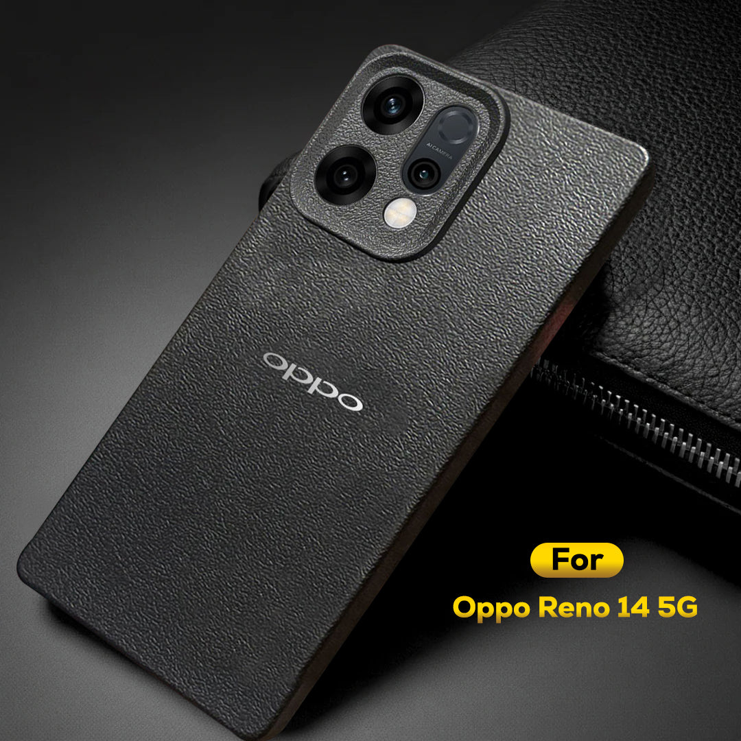 Oppo RENO 14 5G Solid Color Leather Texture Matte Phone Back Case