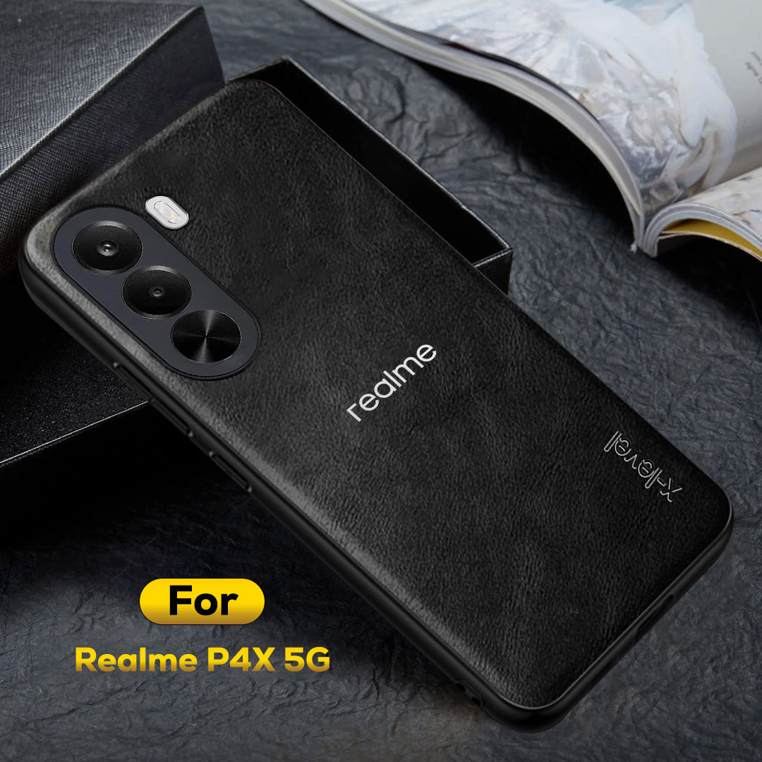 REALME P4X 5G Business Style PU LEATHER PROTECTIVE BACK CASE WITH CAMERA PROTECTION