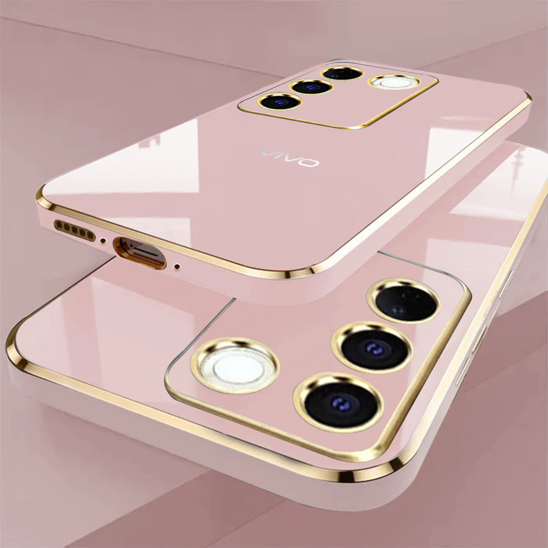 VIVO Y200E 5G ULTRA-SHINE GOLD ELECTROPLATED LUXURIOUS BACK CASE WITH CAMERA PROTECTION