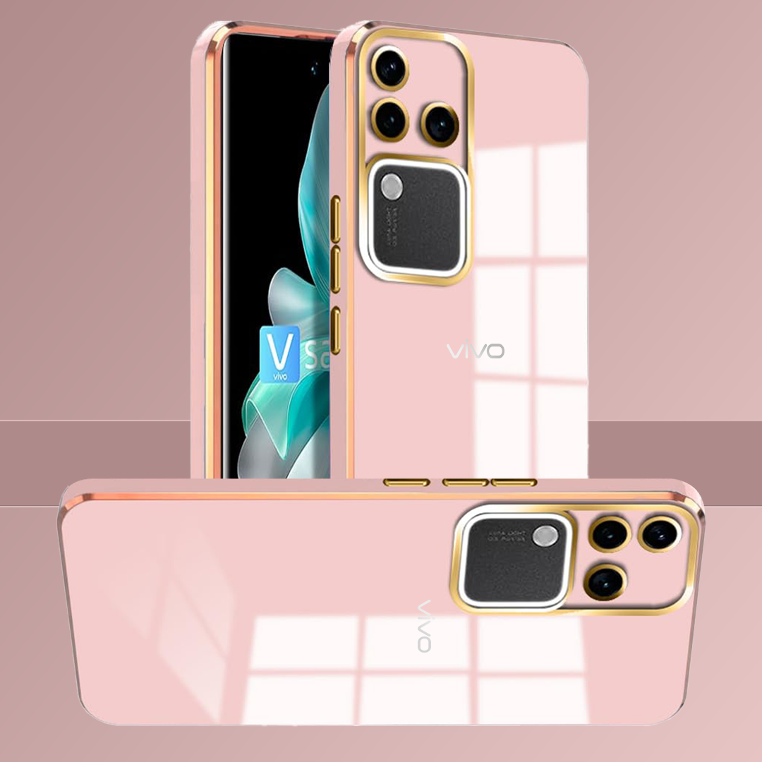 VIVO V30 5G ULTRA-SHINE GOLD ELECTROPLATED LUXURIOUS BACK CASE WITH CAMERA PROTECTION