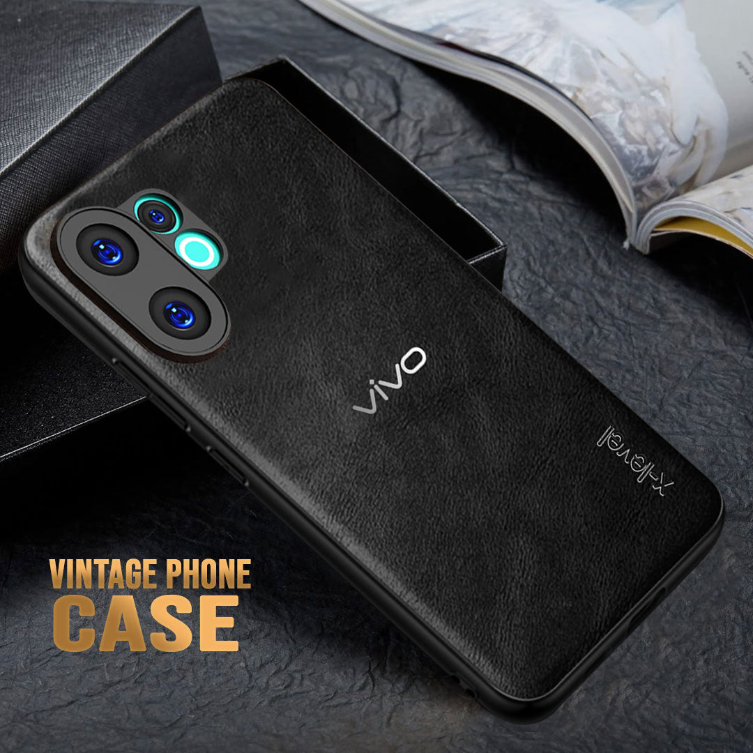 VIVO V60 5G Business Style PU LEATHER PROTECTIVE BACK CASE WITH CAMERA PROTECTION