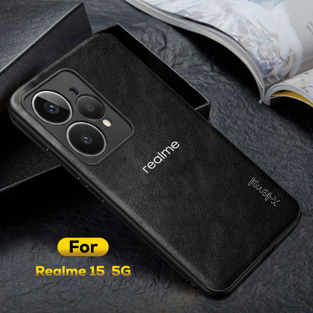 REALME 15 5G Business Style PU LEATHER PROTECTIVE BACK CASE WITH CAMERA PROTECTION