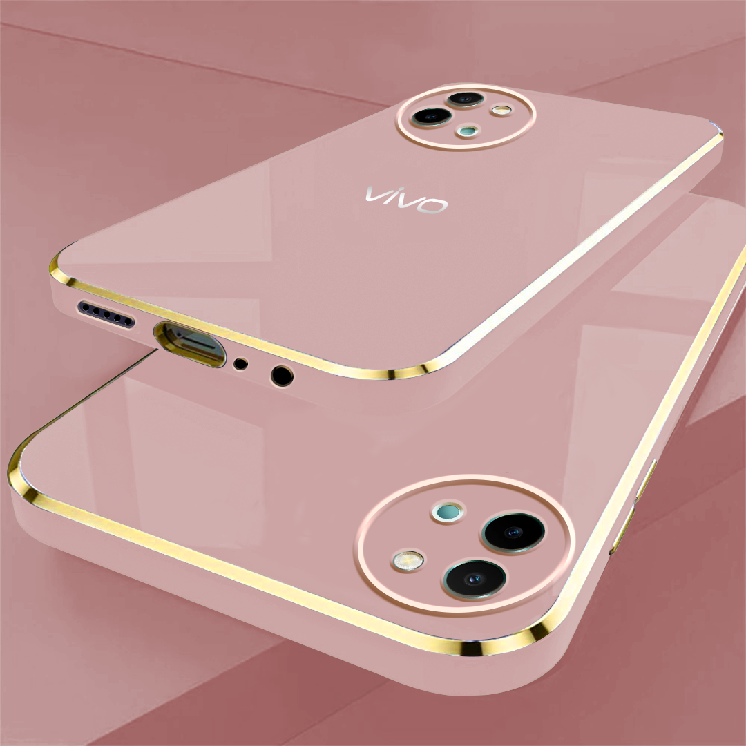 VIVO Y38 5G ULTRA-SHINE GOLD ELECTROPLATED LUXURIOUS BACK CASE WITH CAMERA PROTECTION