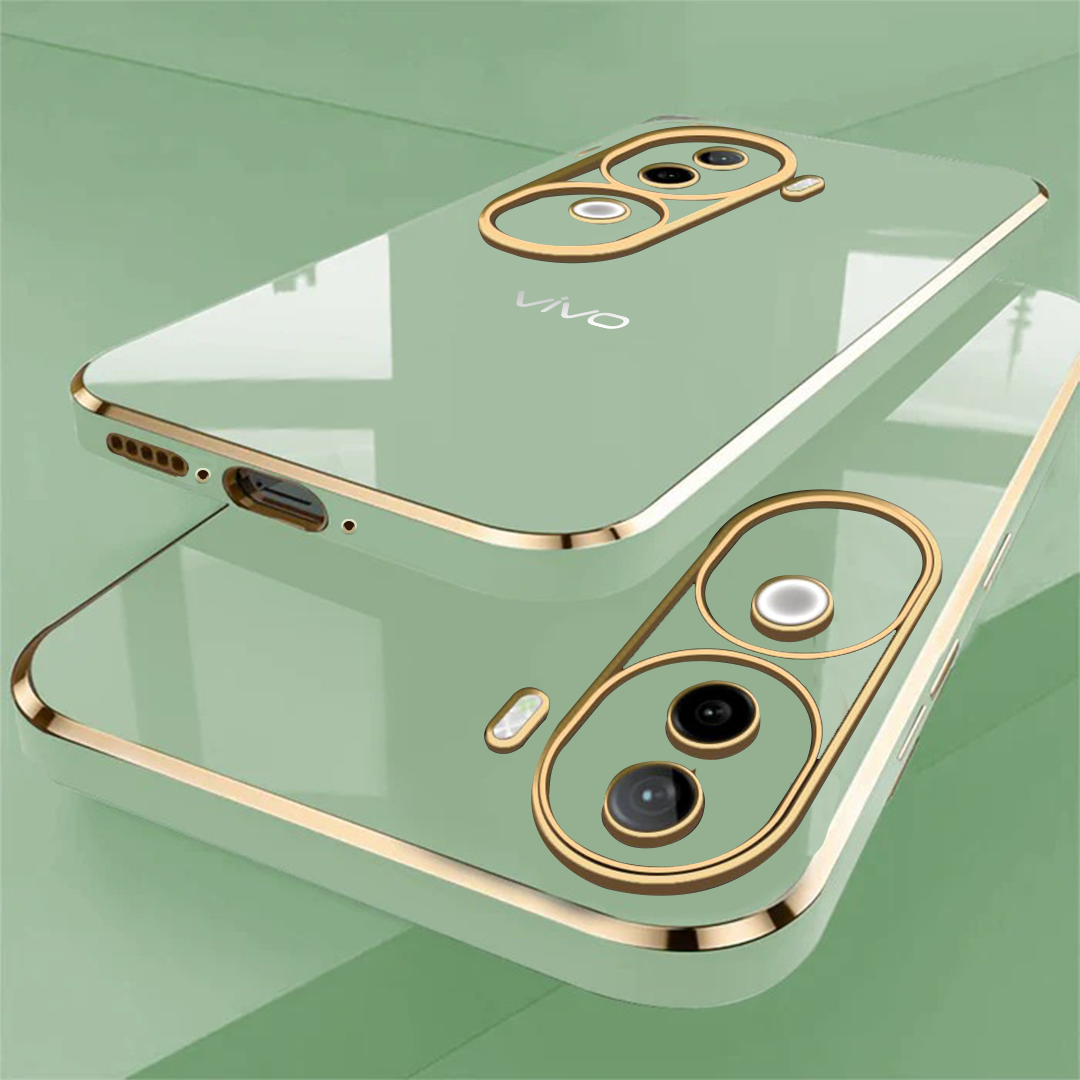 VIVO V40/V40 PRO/V40E 5G GOLD ELECTROPLATED LUXURIOUS BACK CASE WITH CAMERA PROTECTION