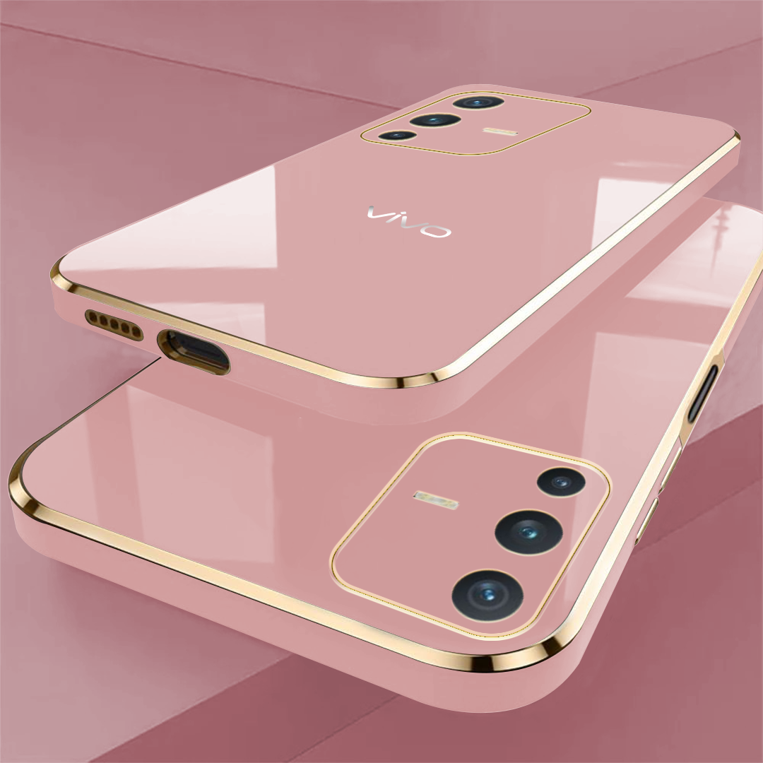 VIVO V23 5G ULTRA-SHINE GOLD ELECTROPLATED LUXURIOUS BACK CASE WITH CAMERA PROTECTION