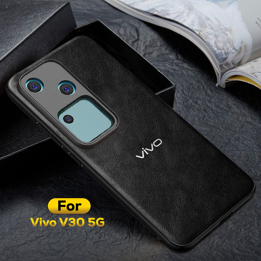 VIVO V30 5G Business Style PU LEATHER PROTECTIVE BACK CASE WITH CAMERA PROTECTION