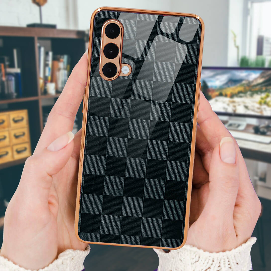 PhoneCases.Co.in Oneplus Nord CE 5G Royal Check Pattern Shielding Glass Case/Cover