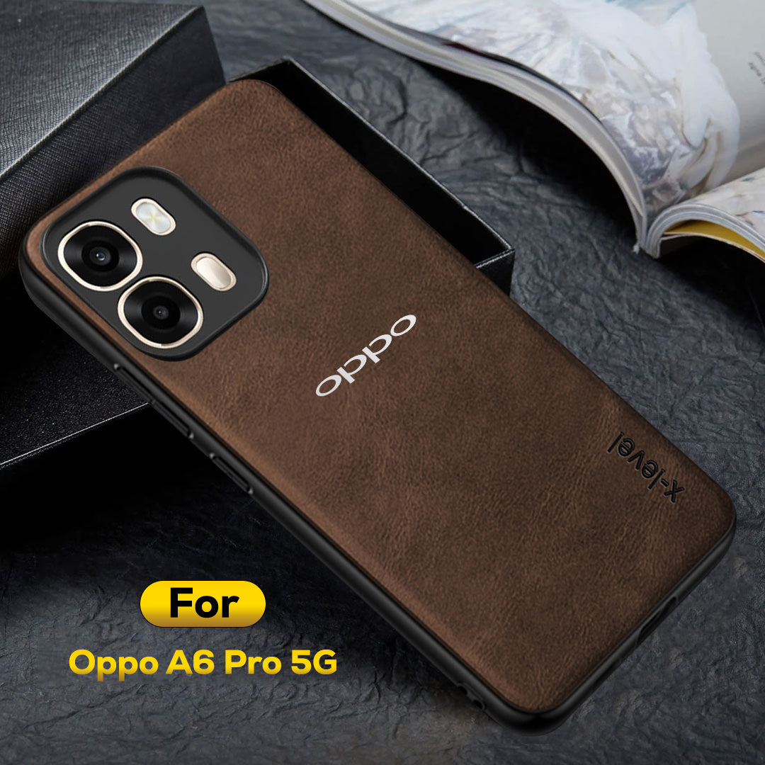 OPPO A6 PRO 5G Business Style PU LEATHER PROTECTIVE BACK CASE WITH CAMERA PROTECTION