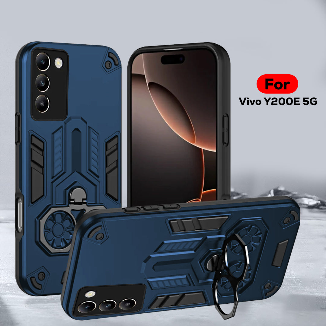 Vivo Y200e 5G Armor knight Series Camera Protection 2 in 1 Shockproof Phone Cover with Kickstand