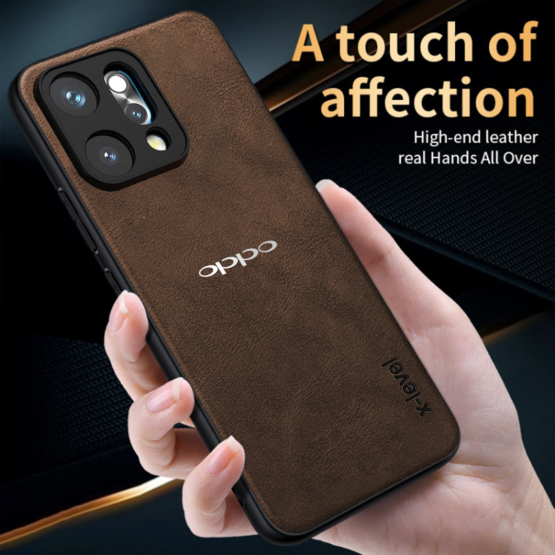 OPPO RENO 14 5G Business Style PU LEATHER PROTECTIVE BACK CASE WITH CAMERA PROTECTION
