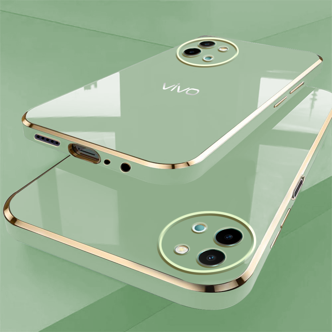 VIVO Y58 5G ULTRA-SHINE GOLD ELECTROPLATED LUXURIOUS BACK CASE WITH CAMERA PROTECTION