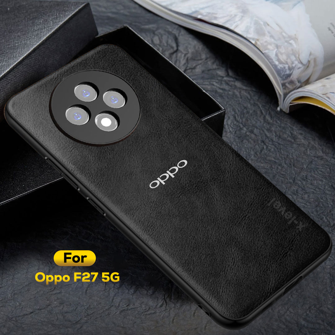 OPPO F27 5G Business Style PU LEATHER PROTECTIVE BACK CASE WITH CAMERA PROTECTION
